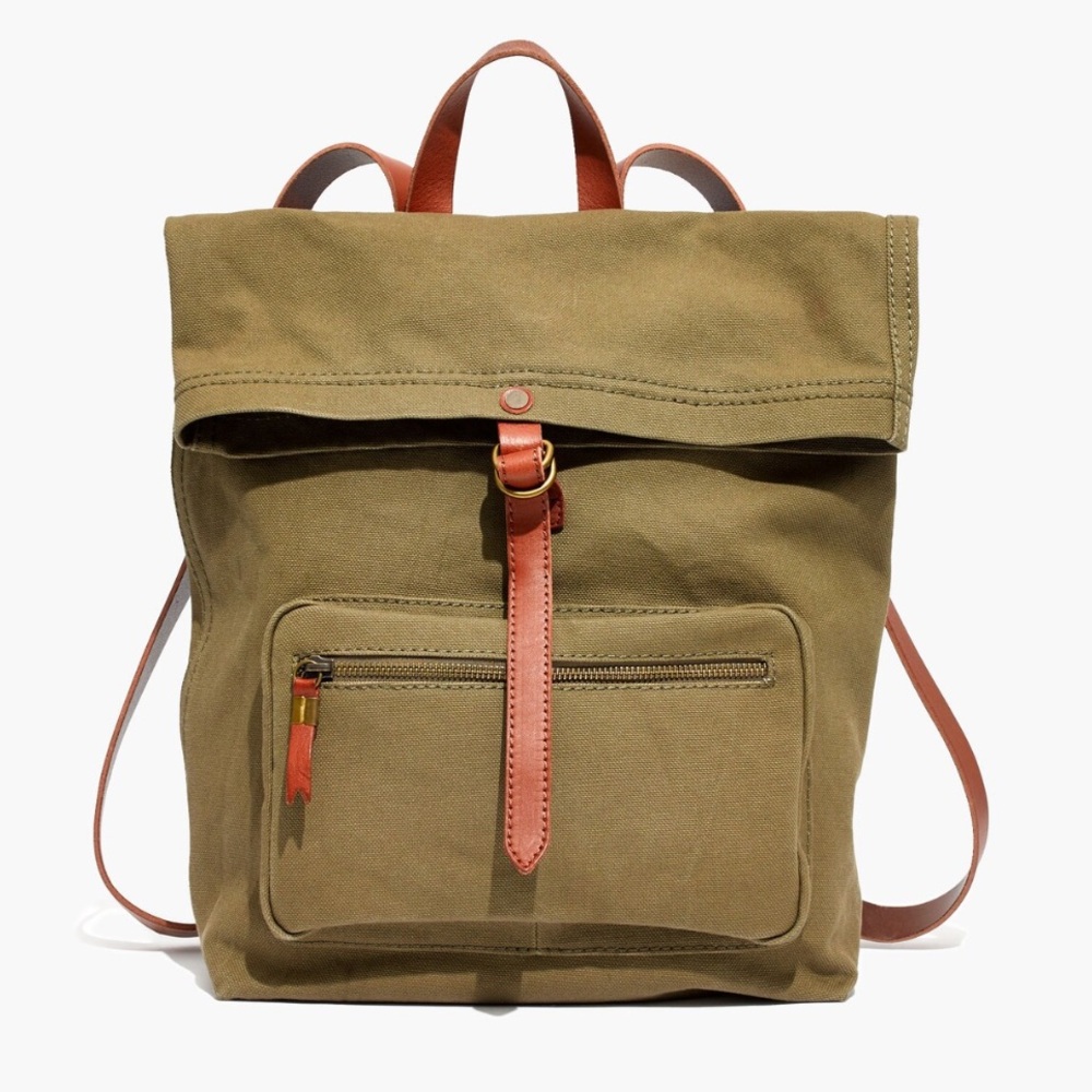 Madewell — The Canvas Foldover Backpack, Olive